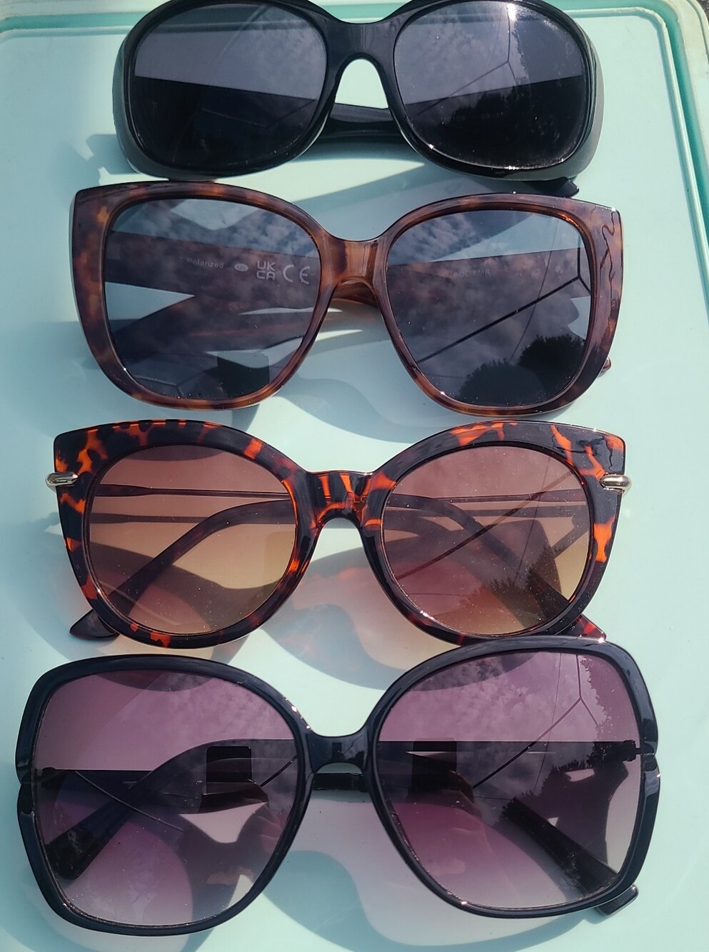 Women’s Oversized Tortoiseshell and Black Sunglasses Set